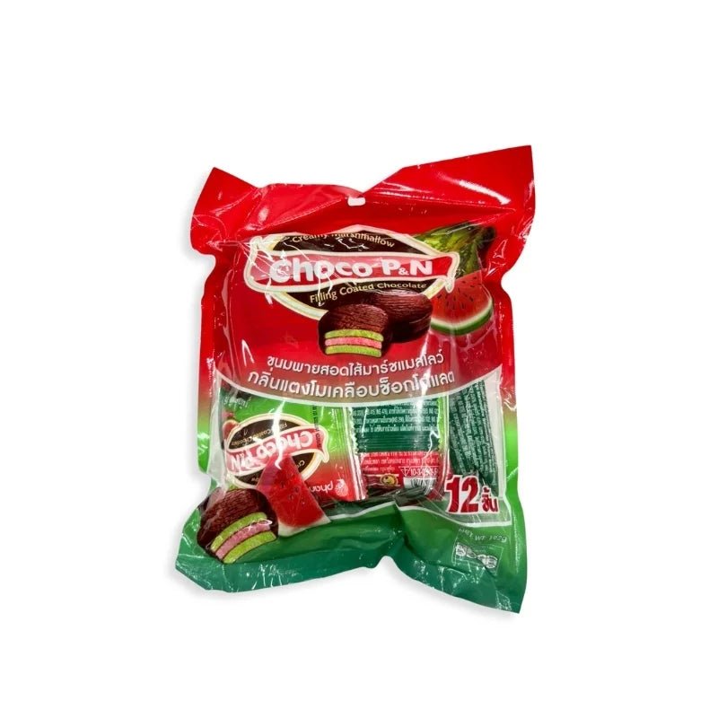 Chocolate Coated Watermelon Marshmallow Pie (192g x 12 Pieces/Pack) - Bangkok FreshLink