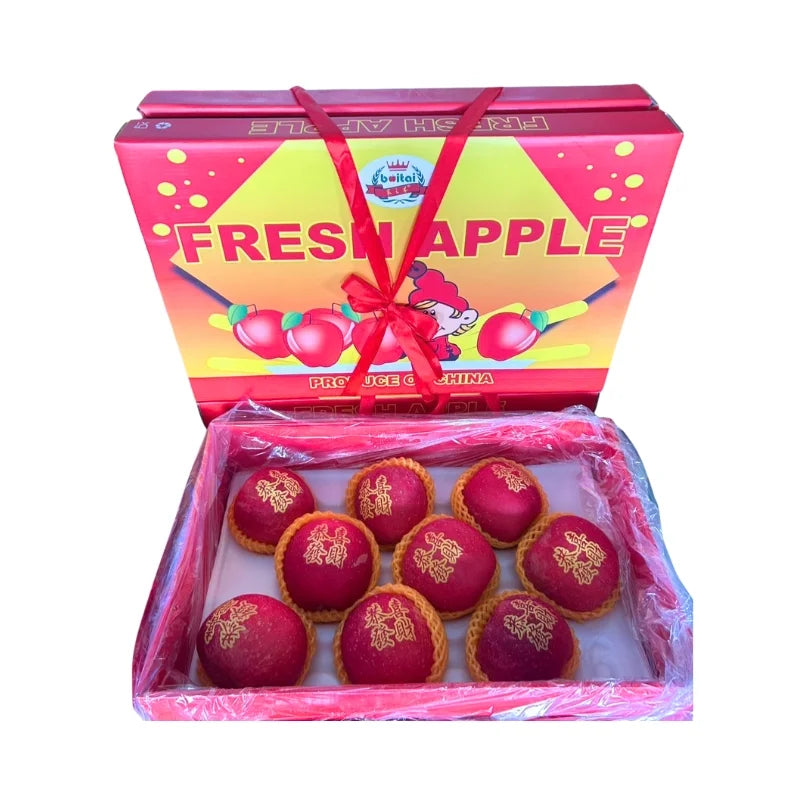 แอปเปิ้ลฟูจิกล่องของของขวัญ 9-10 ลูก/กล่อง