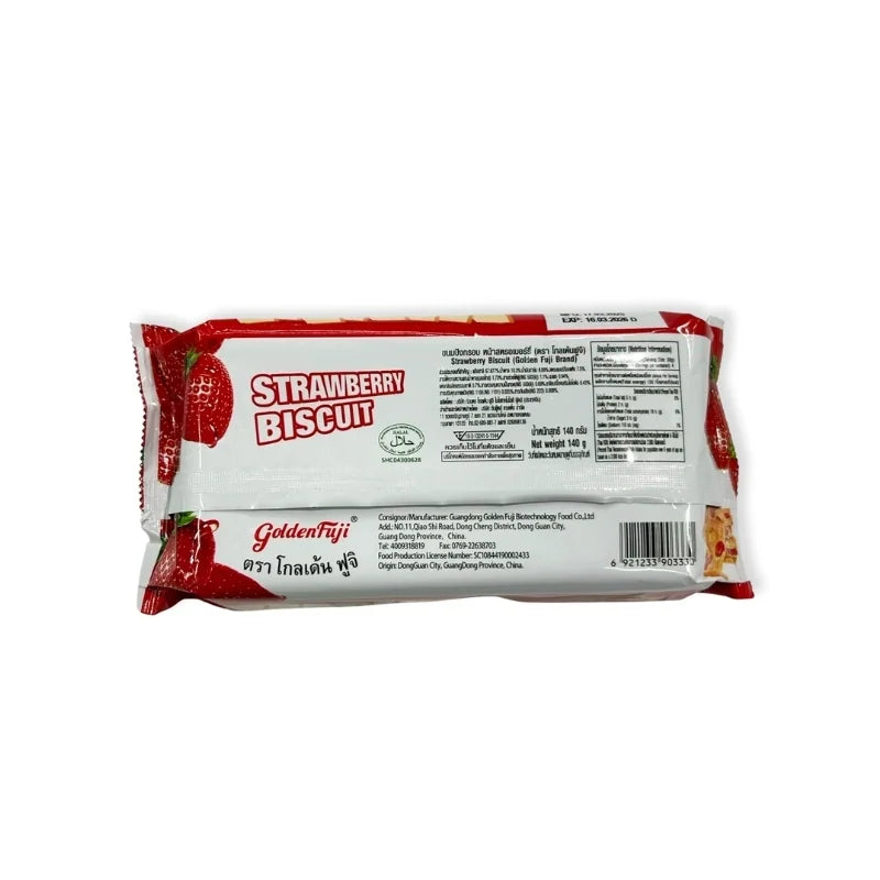 Golden Fuji Strawberry Topped Crackers (140g Pack)