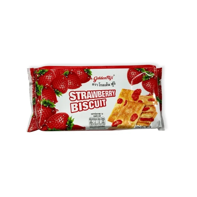 Golden Fuji Strawberry Topped Crackers (140g Pack)