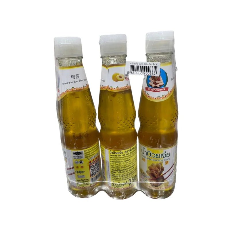 Healthy Boy preserved plum sauce pack on a white background