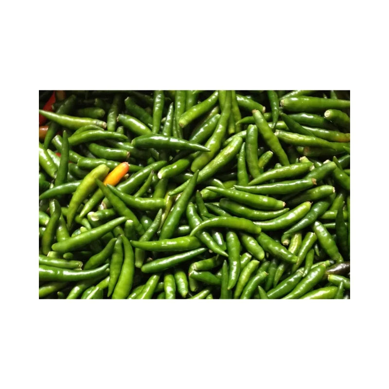 Jinda Chili Peppers (Green, Stem Removed) Per kg