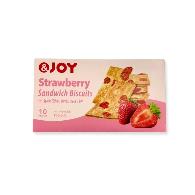 &Joy Strawberry Cream Biscuits (150g Box) - Bangkok FreshLink