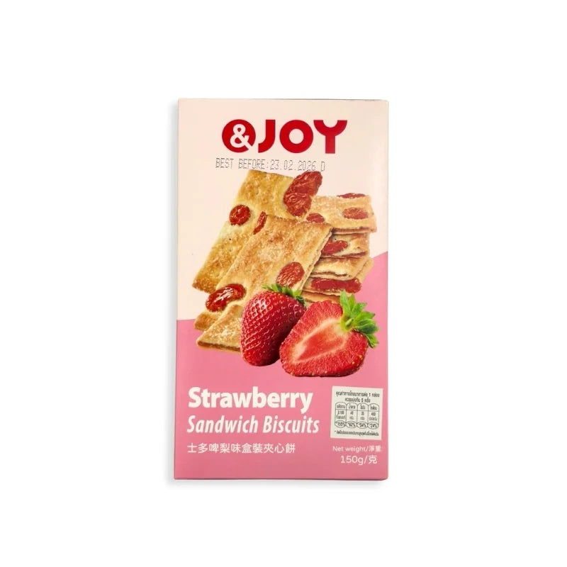 &Joy Strawberry Cream Biscuits (150g Box)