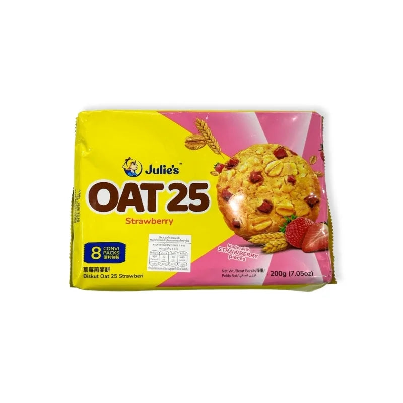 ขนมปังอบกรอบผสมธัญพืชและสตรอเบอร์รี่ (ตราจูลี่ส์) 25 กรัม x 8 ซอง/แพ็ค