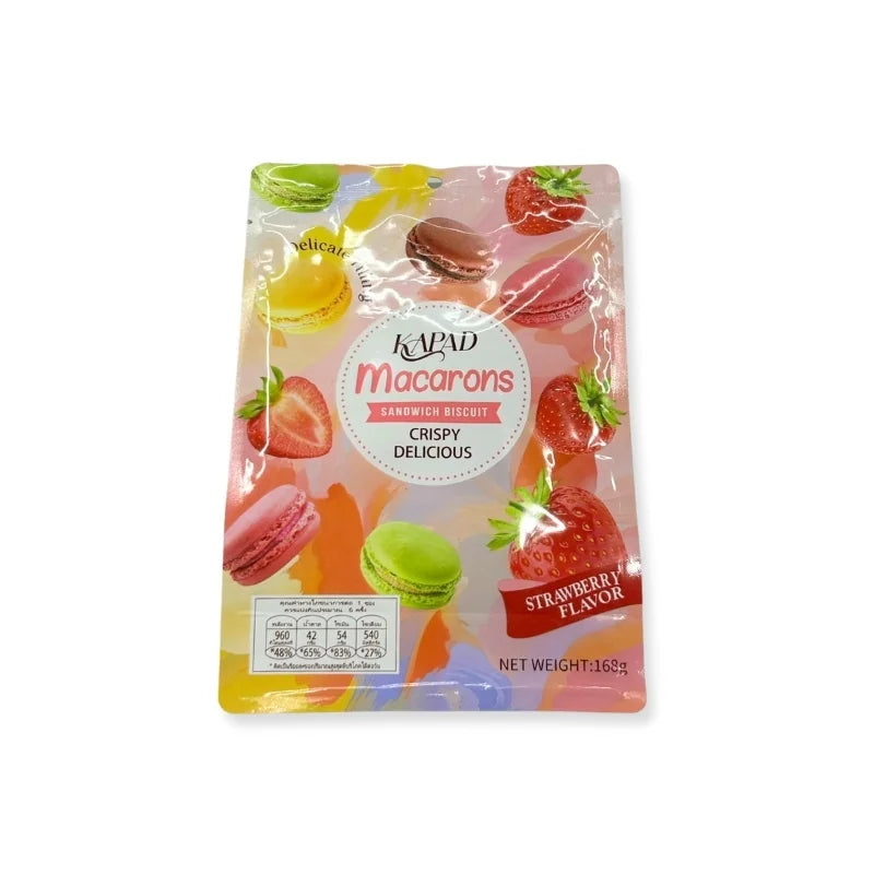 มาการอง แซนวิช บิสกิต กลิ่นสตรอว์เบอร์รี่ (168 กรัม/แพ็ค)