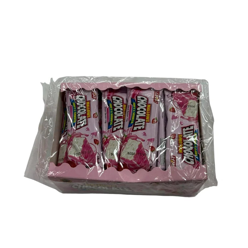 Mallows มาร์ชเมลโล่เคลือบสตรอเบอร์รี่ 10 กรัม x 24 ชิ้น