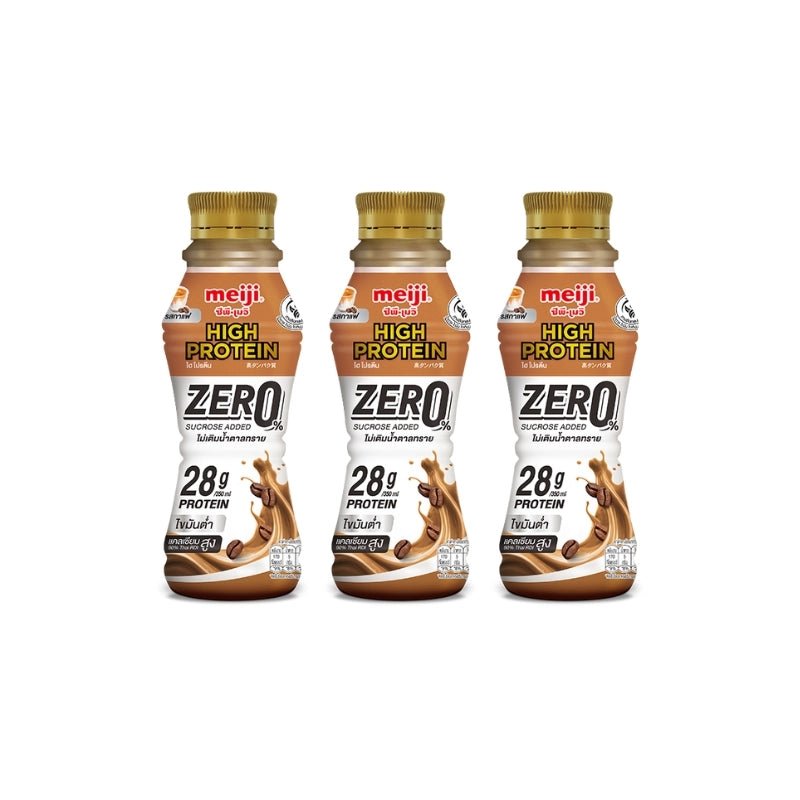 Meiji High Protein Coffee Flavor No Sugar Added 350ml x 3 - Bangkok FreshLink
