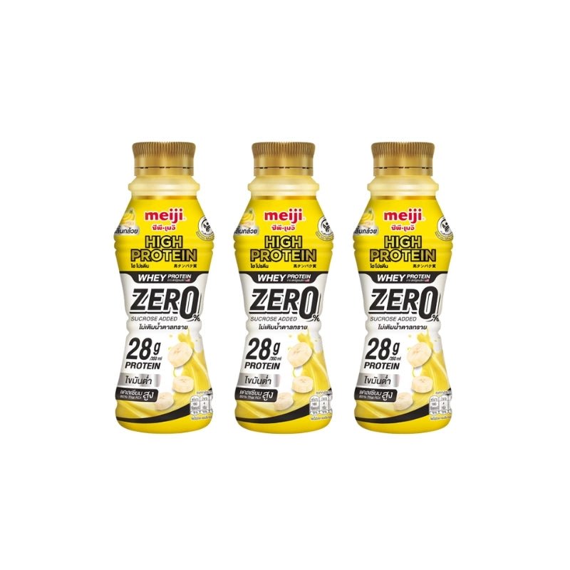 Meiji High Protein Whey Banana Flavor No Sugar Added 350ml x 3 - Bangkok FreshLink
