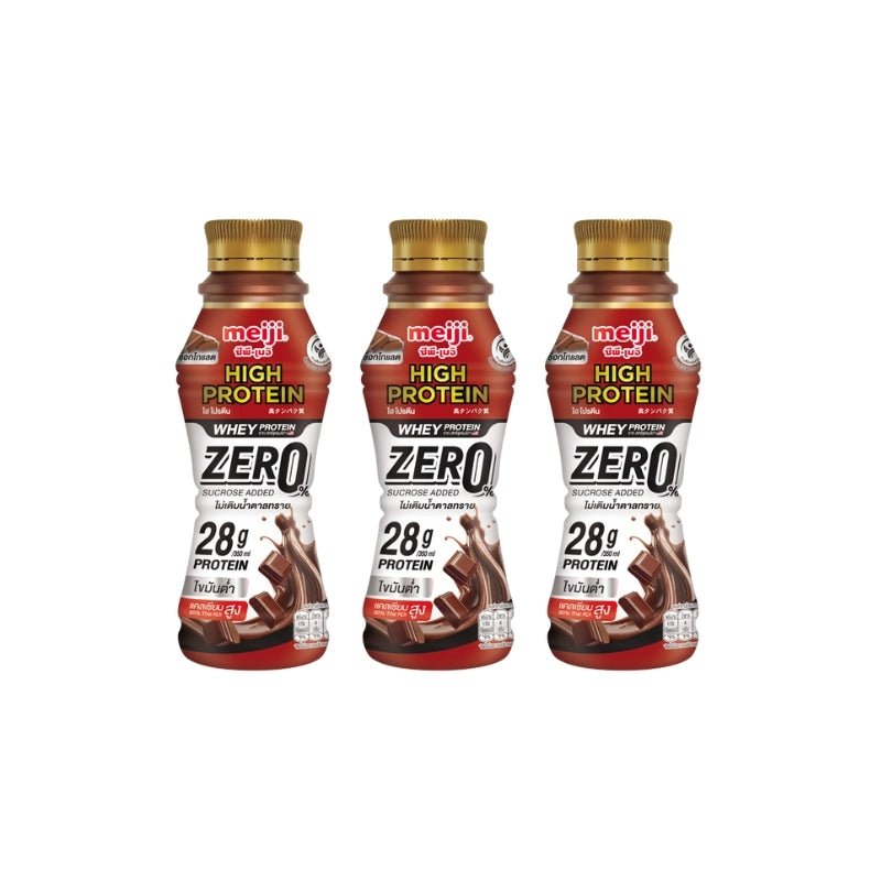Meiji High Protein Whey Chocolate Flavor No Sugar Added 350ml x 3 - Bangkok FreshLink