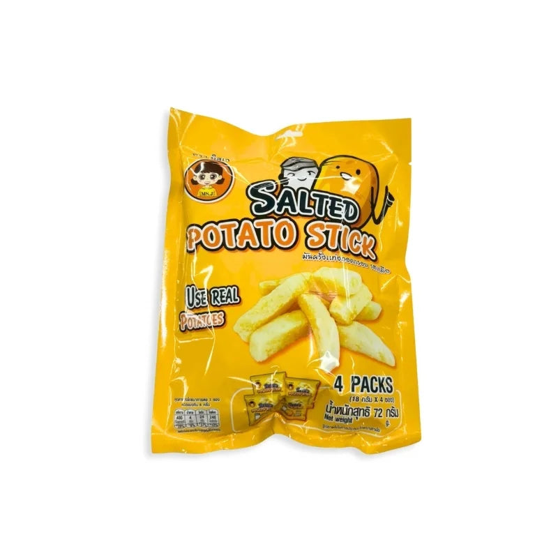 Miss J Crispy Potato Sticks with Salt (18g x 4 Packs)