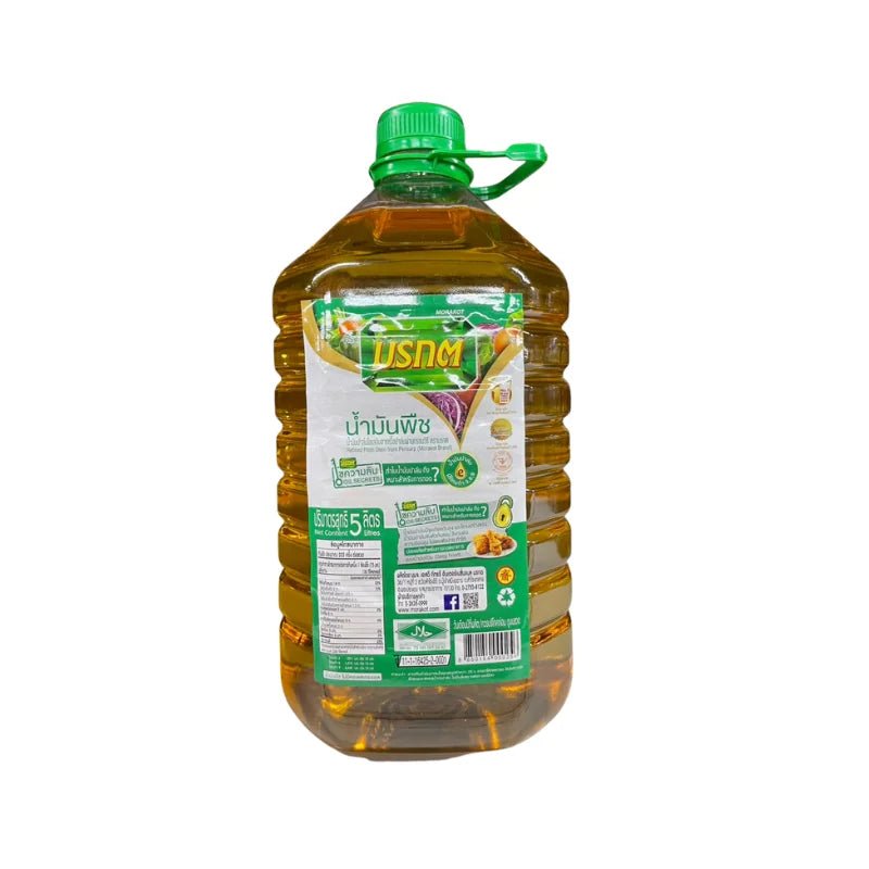 Morakot palm oil 5L bottle on a white background
