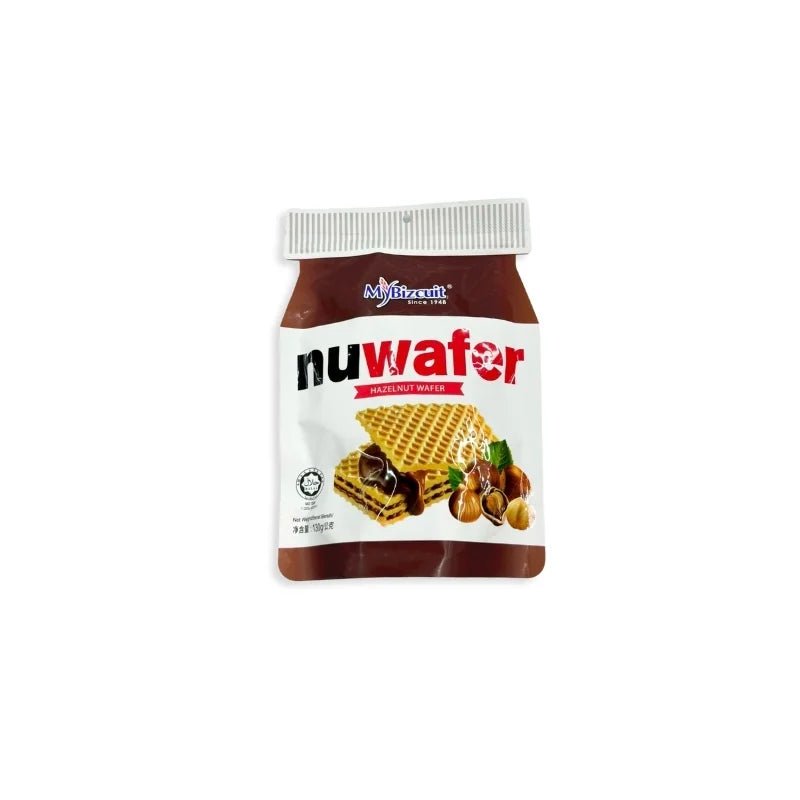 Nougat chocolate hazelnut wafer bag on a white background