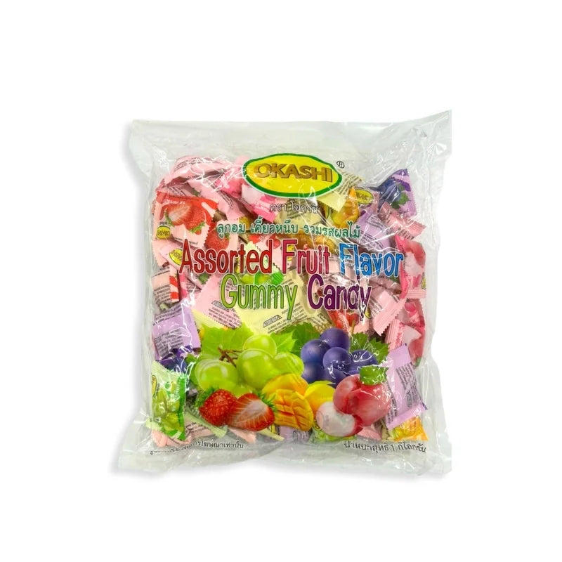 Okashi Assorted Fruit Chewy Candy (1000g Bag)