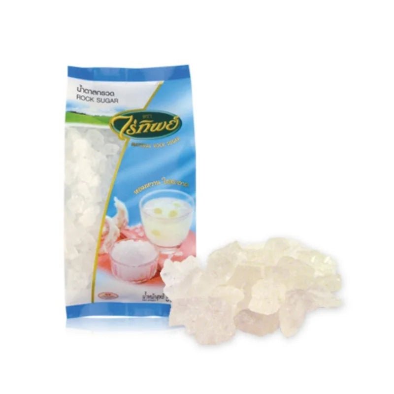 Raitip rock sugar, clear crystallized sugar chunks, 500g pack isolated on white background