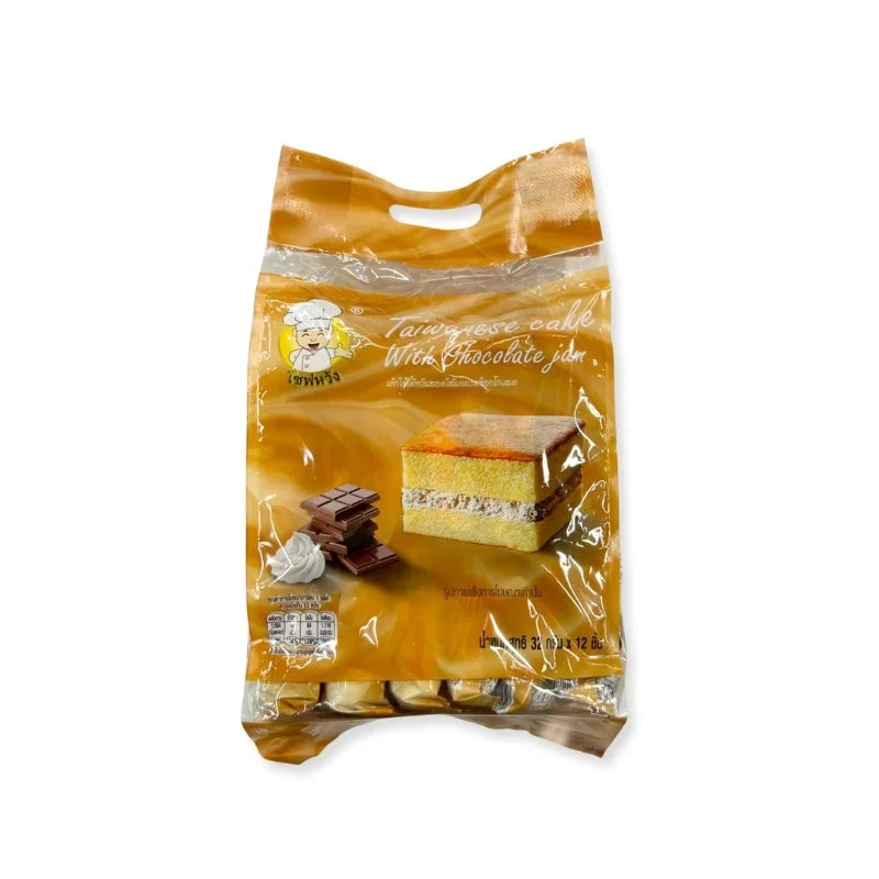เค้กไข่ไต้หวันสอดไส้แยมรสช็อกโกแลต 32 กรัม x 12 ซอง / แพ็ค