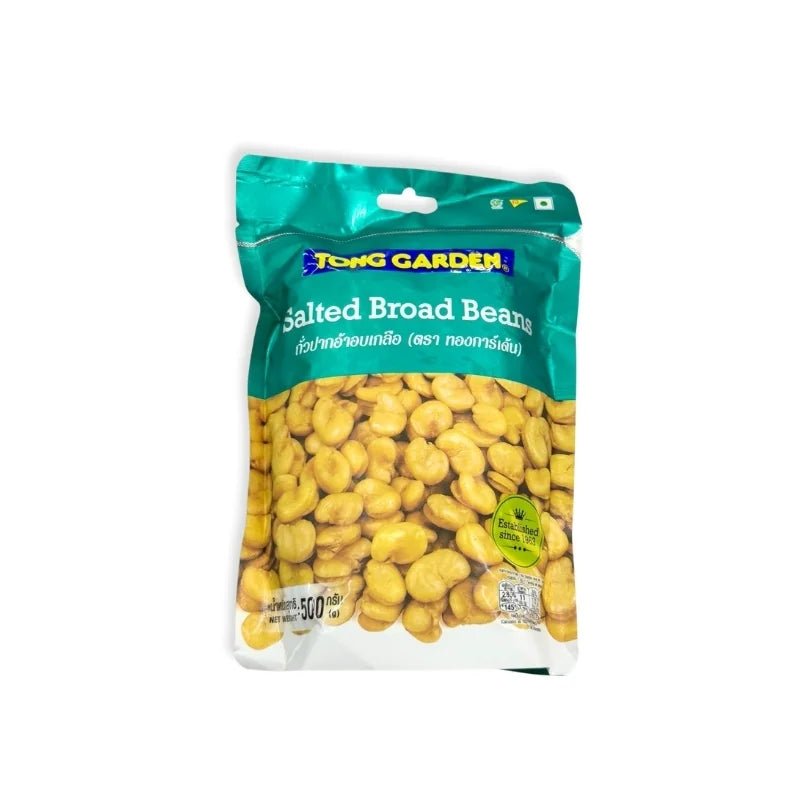 Tong Garden salted broad beans bag on a white background