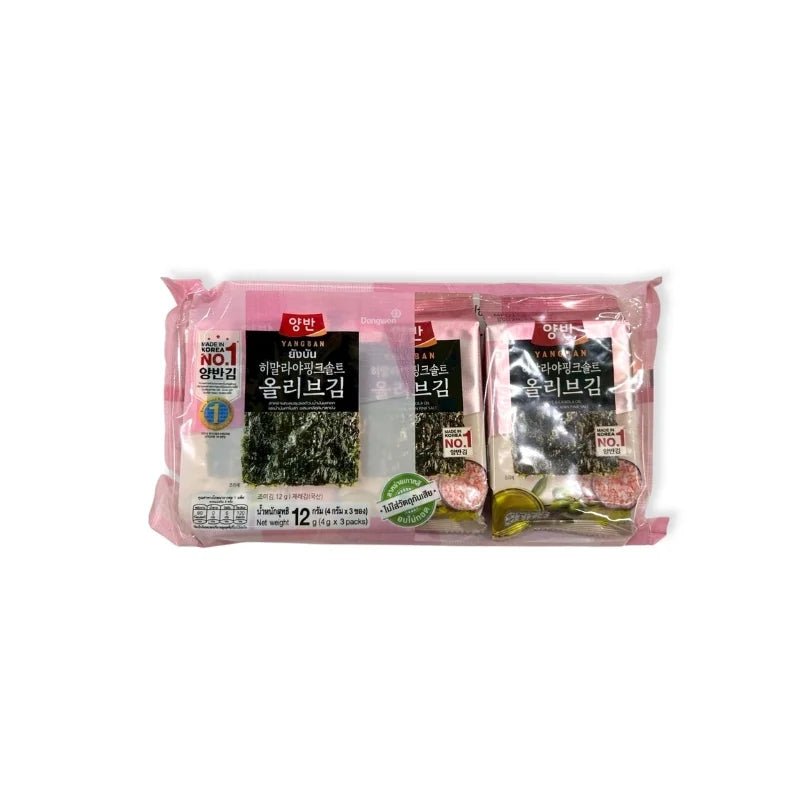 Yangban Seaweed with Olive & Canola Oil and Himalayan Salt (4g x 3 Packs) - Bangkok FreshLink