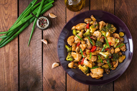 Recipe: Spicy Market Stir-Fry Chicken with Broccoli, Mushrooms, and Cayenne Peppers
