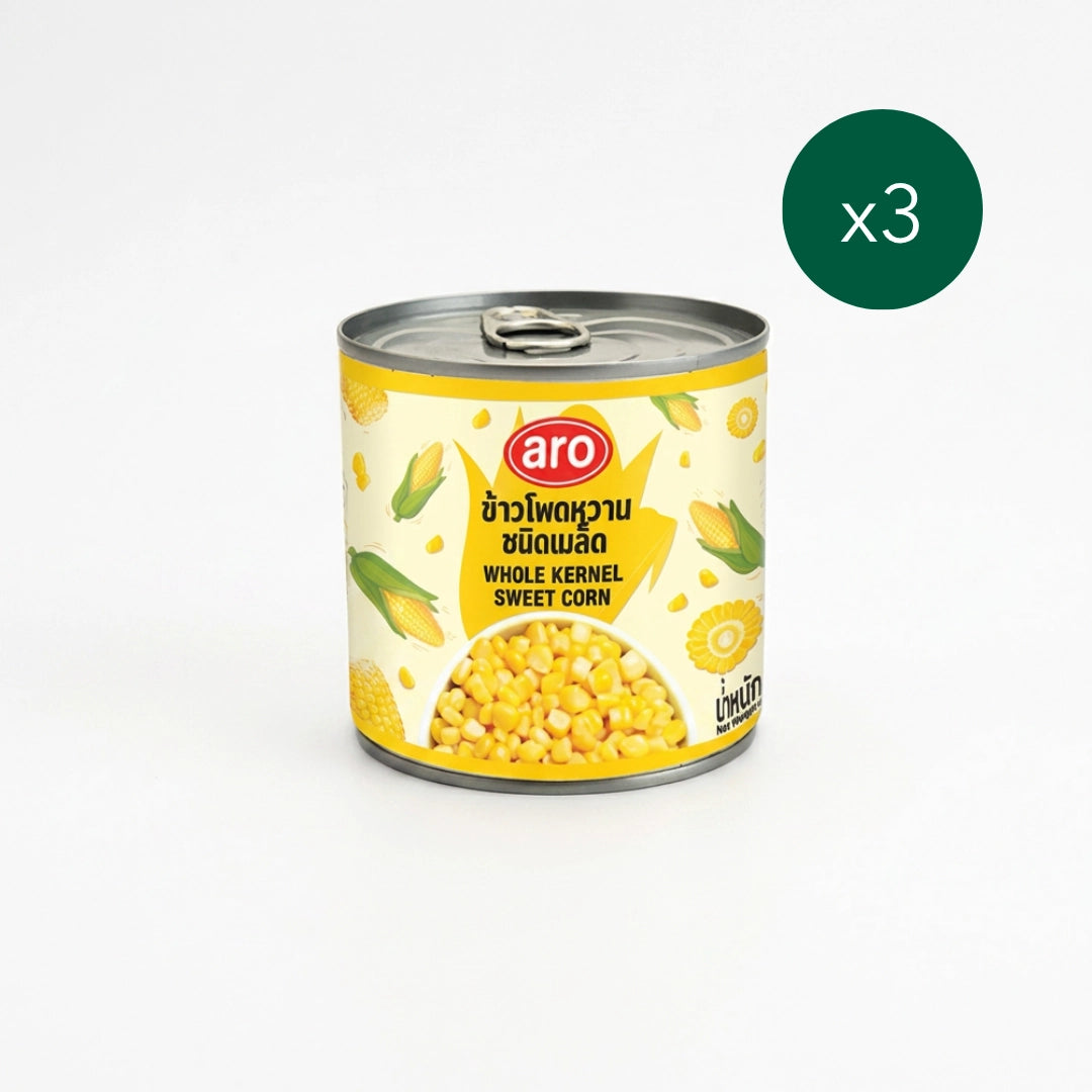 ข้าวโพดหวาน ตรา ARO 340 กรัม x 3 กระป๋อง