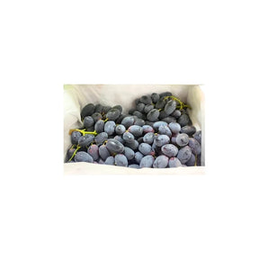 Box of grapes on a white background