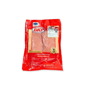 BKP chicken bologna, sliced chicken luncheon meat, 450g pack isolated on white background