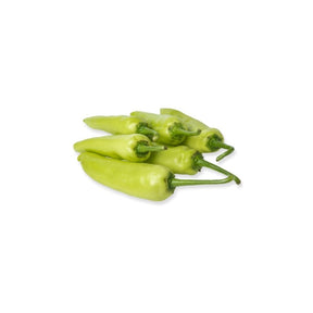 Fresh banana peppers on a white background