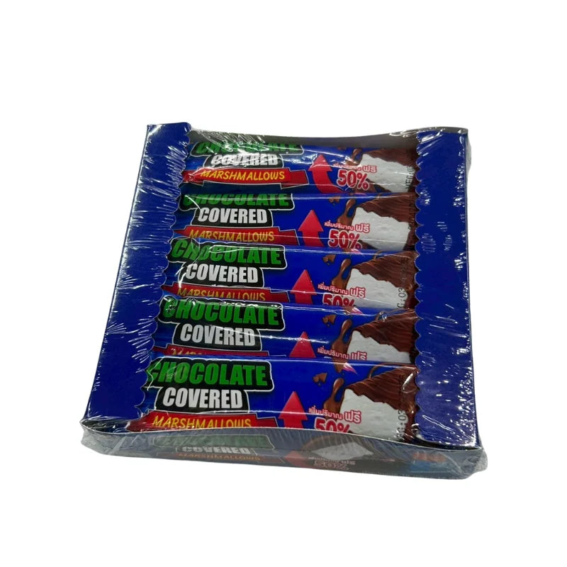 มาร์ชเมลโล่เคลือบช็อกโกแลต ตราเบสบอย 10 กรัม x 12 ชิ้น