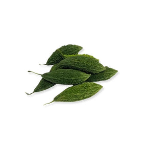 Fresh bitter gourd on a white background