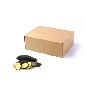 Fresh black stem eggplant, glossy purple Thai eggplant, 10kg bulk pack isolated on white background