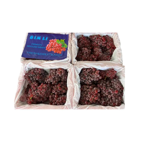 Blue-Wrapped Seedless Red Grapes Bin Li Brand (Total Weight Including Basket 4.5kg)