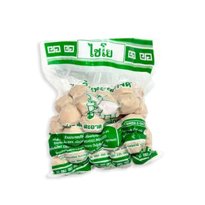 Chaiyo premium pork meatballs, seasoned pork balls, 500g pack isolated on white background