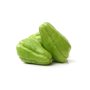 Fresh chayote on a white background