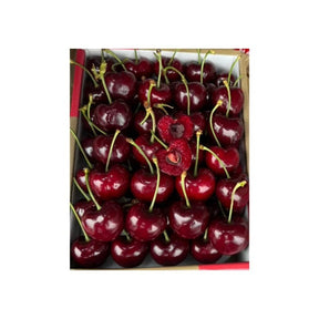 Fresh Chilean cherries, dark red sweet cherries sold per kg isolated on white background