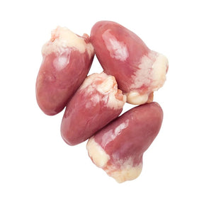 Chicken hearts on a white background