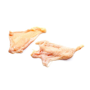 Chicken skin on a white background