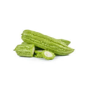 Chinese bitter melon bundle on a white background
