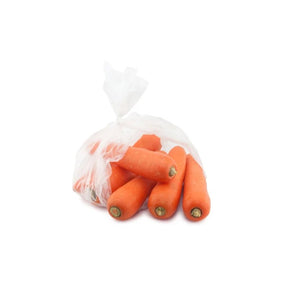 Fresh Chinese carrots, crisp orange roots, 10kg bulk pack isolated on white background