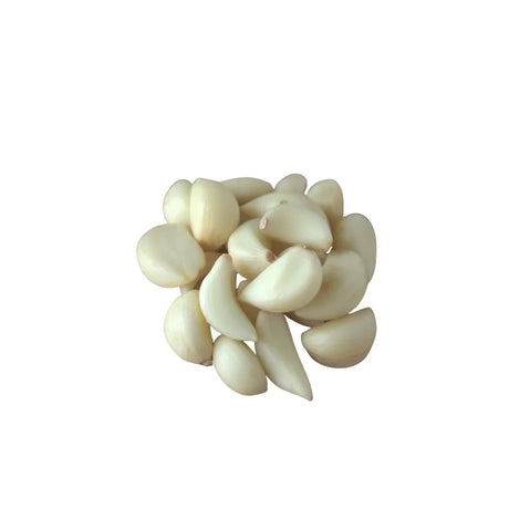 A photo of Chinese Garlic (Peeled) Per kg on a white background