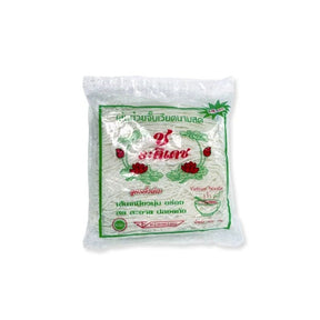 Cho Ratidet fresh Vietnamese rice noodles, soft flat fresh noodles, 500g pack isolated on white background