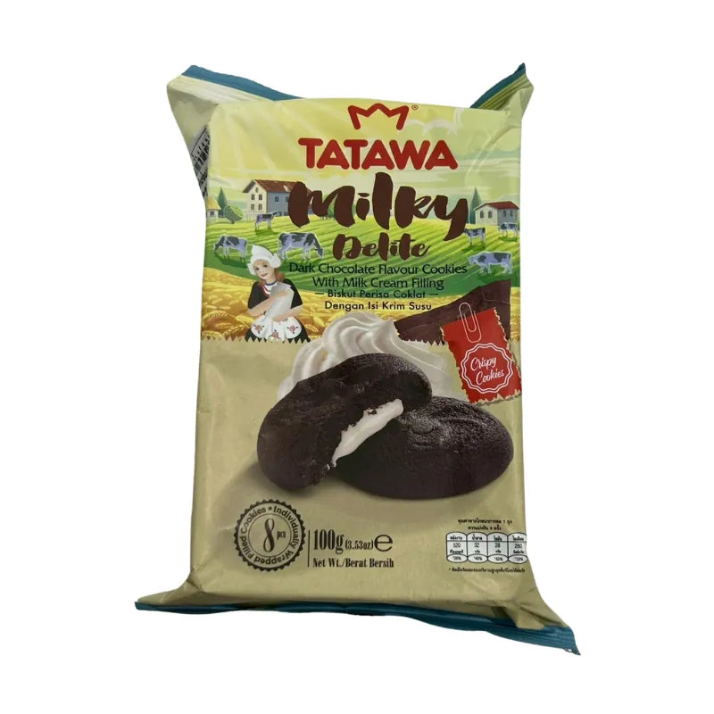 Chocolate Cookie with Milk Cream Filling (Tatawa Brand) 100g Pack