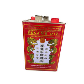 Double Dragon sesame oil 3L bottle on a white background