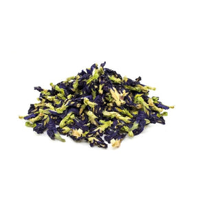 Dried butterfly pea flowers, natural blue tea flowers, 500g pack isolated on white background