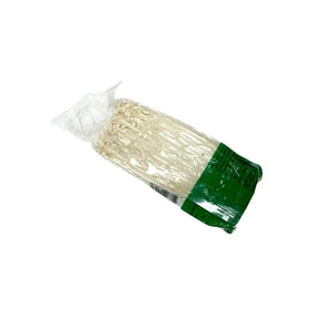 Enoki mushrooms pack on a white background