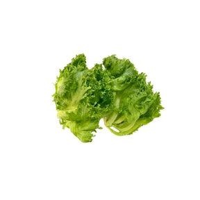 Fresh frillace iceberg lettuce, crisp green leaves, 500g pack isolated on white background