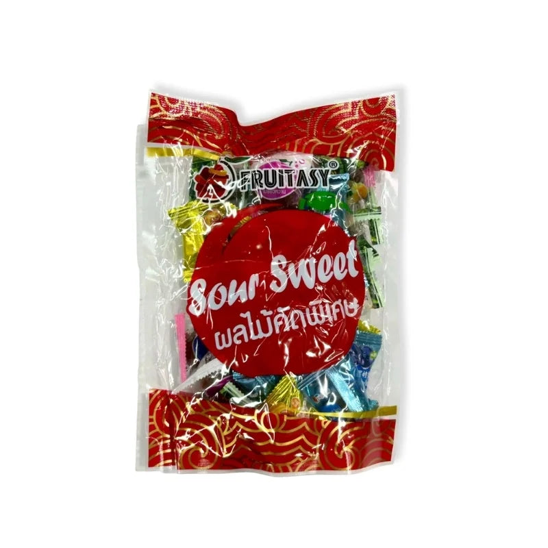 ลูกพลับแช่อิ่มรวมรส รสชาเขียว,เชอร์รี่,บลูเบอร์รี่,น้ำผึ้ง (ตราฟรุ๊ตทาซี่) 500 กรัม / ถุง