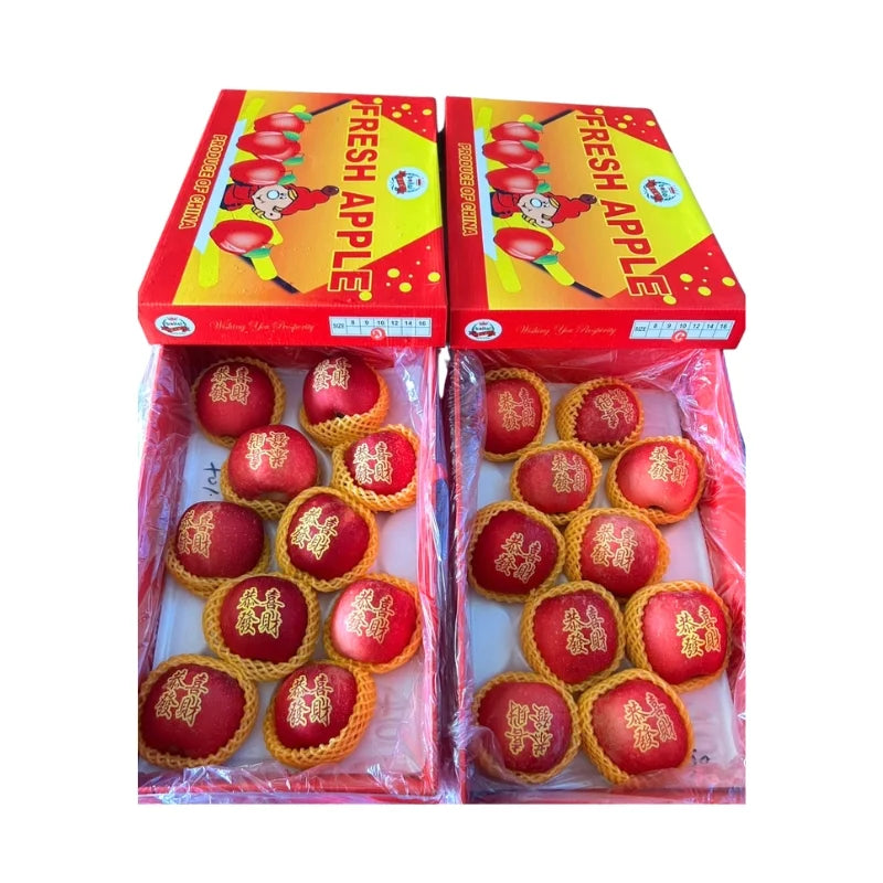 แอปเปิ้ลฟูจิกล่องของของขวัญ 9-10 ลูก/กล่อง