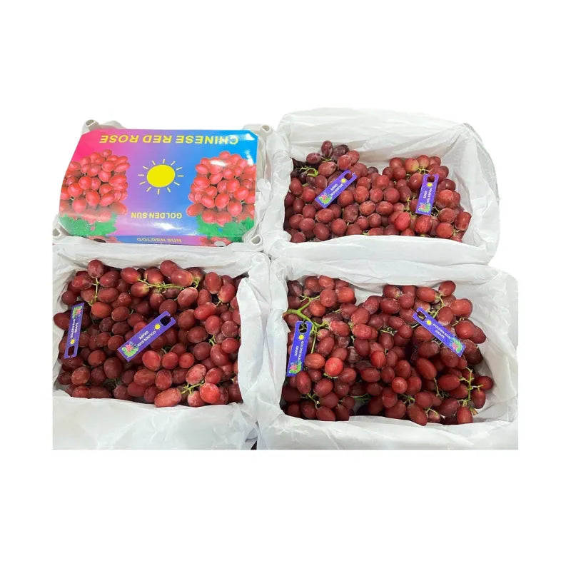 Golden Sun Brand Seedless Red Grapes (Total Weight Including Basket 3.8kg)