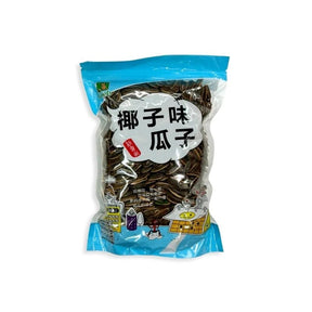 Coconut flavor sunflower seeds, roasted snack seeds, 500g pack isolated on white background