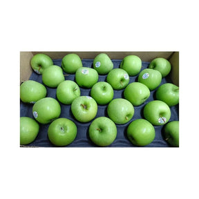 Fresh green apples from USA per box isolated on white background